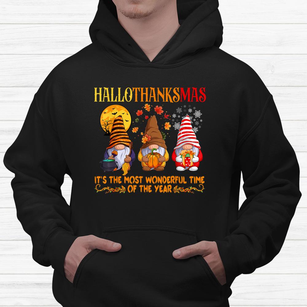 Happy Hallothanksmas Cute Gnomes Fall Halloween Shirt Happy Hallothanksmas Cute Gnomes Fall Halloween Shirt