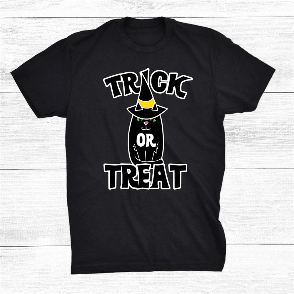 Happy Halloween Trick Or Treat Black Cat Shirt Happy Halloween Trick Or Treat Black Cat Shirt