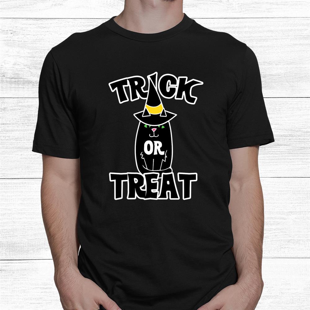 Happy Halloween Trick Or Treat Black Cat Shirt Happy Halloween Trick Or Treat Black Cat Shirt