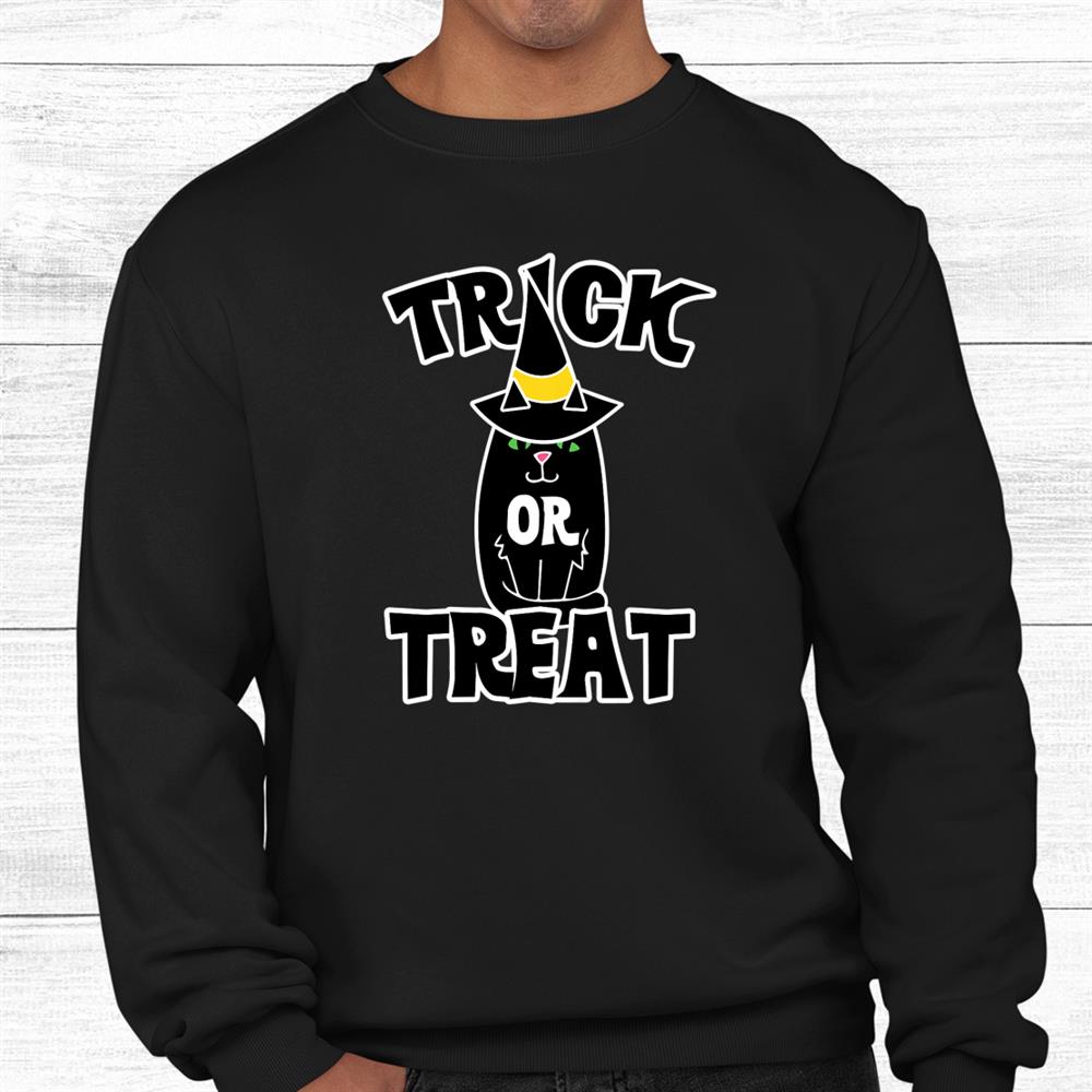 Happy Halloween Trick Or Treat Black Cat Shirt Happy Halloween Trick Or Treat Black Cat Shirt
