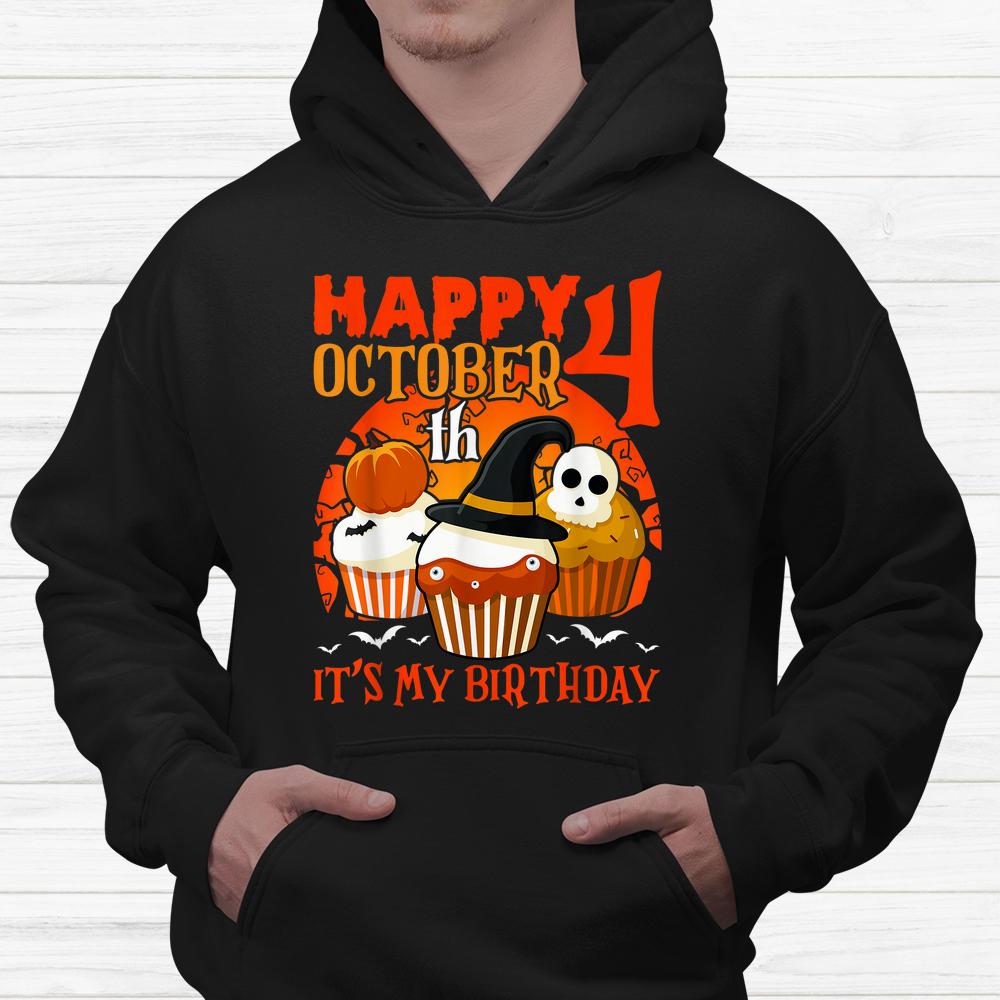 Happy October 4th It’s My Birthday Halloween Cake Shirt Happy October 4th It’s My Birthday Halloween Cake Shirt