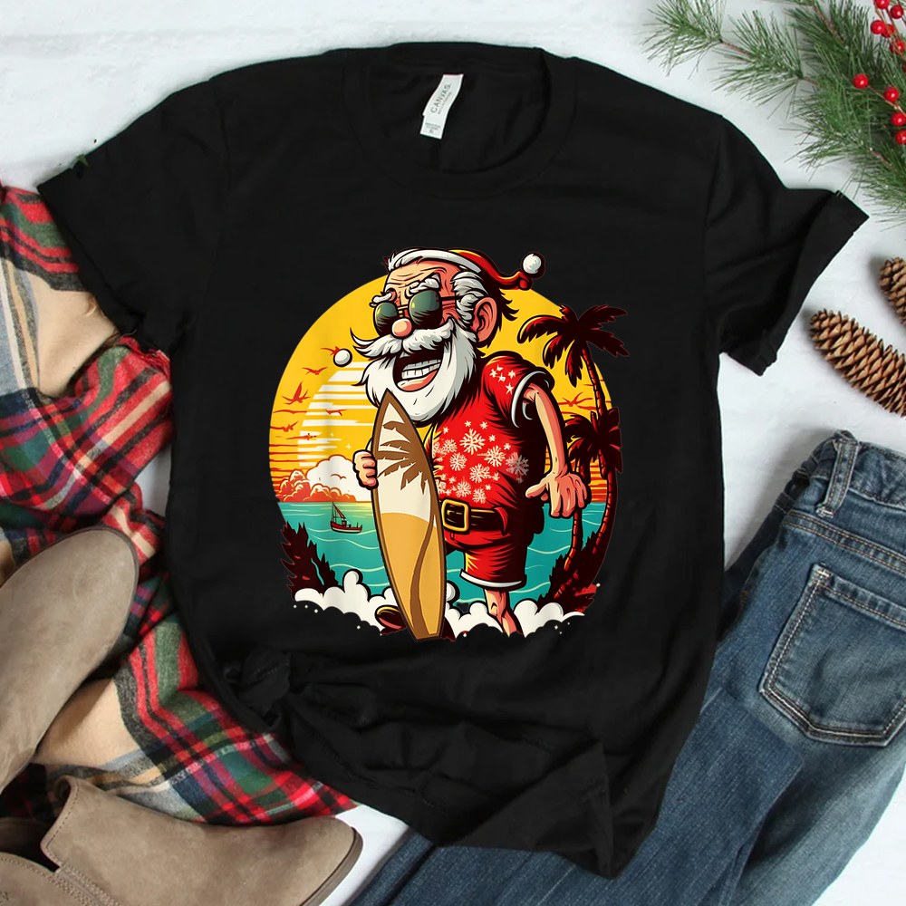Hawaiian Surfing Santa Christmas Pajama Hawai Shirt Hawaiian Surfing Santa Christmas Pajama Hawai Shirt