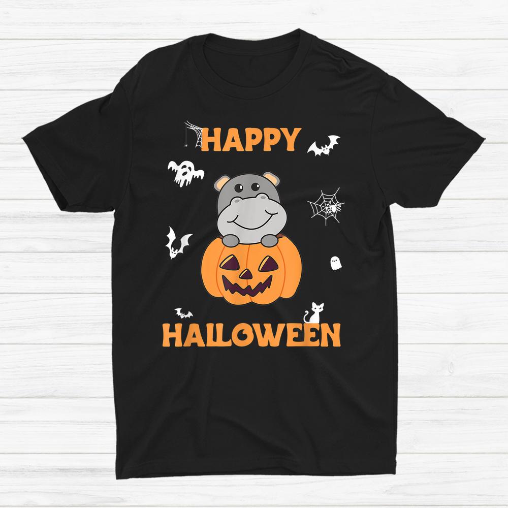 Hippo In Pumpkin Hippos Happy Halloween Shirt Hippo In Pumpkin Hippos Happy Halloween Shirt