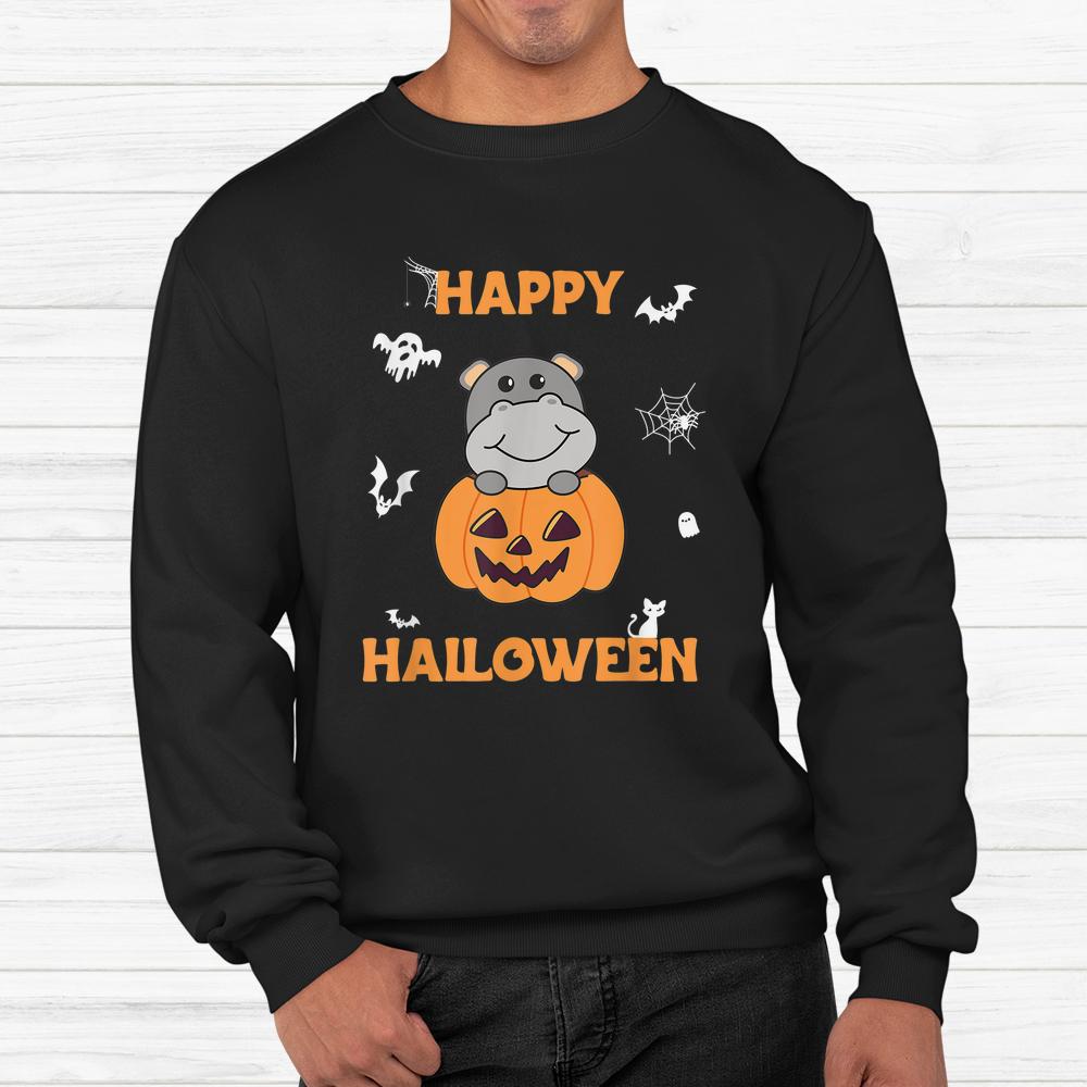 Hippo In Pumpkin Hippos Happy Halloween Shirt Hippo In Pumpkin Hippos Happy Halloween Shirt