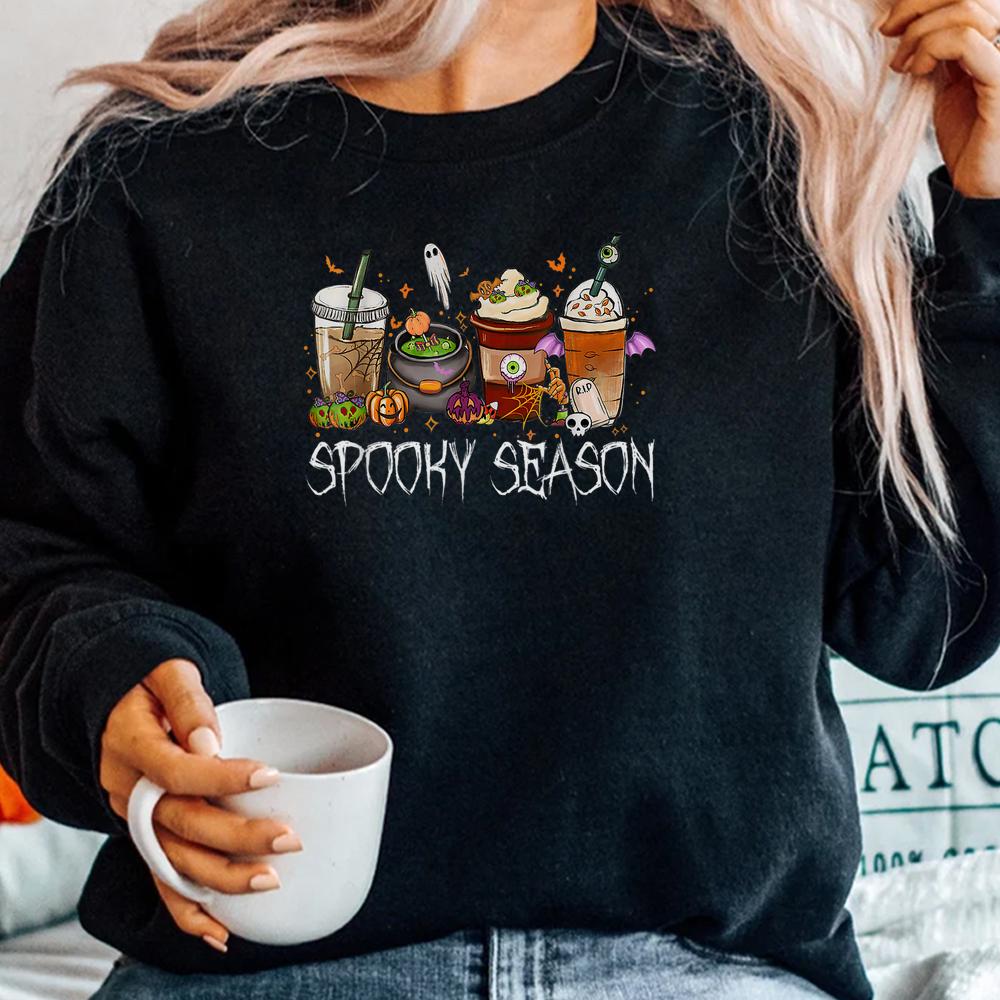 Horror Movie And Coffee Halloween Spooky Season Fall Coffee Shirt Horror Movie And Coffee Halloween Spooky Season Fall Coffee Shirt