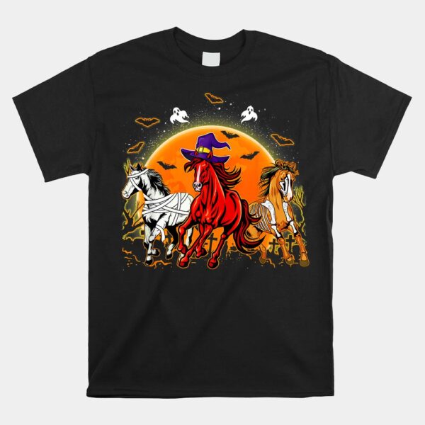horse mummy witch pumpkin halloween horror shirt 1
