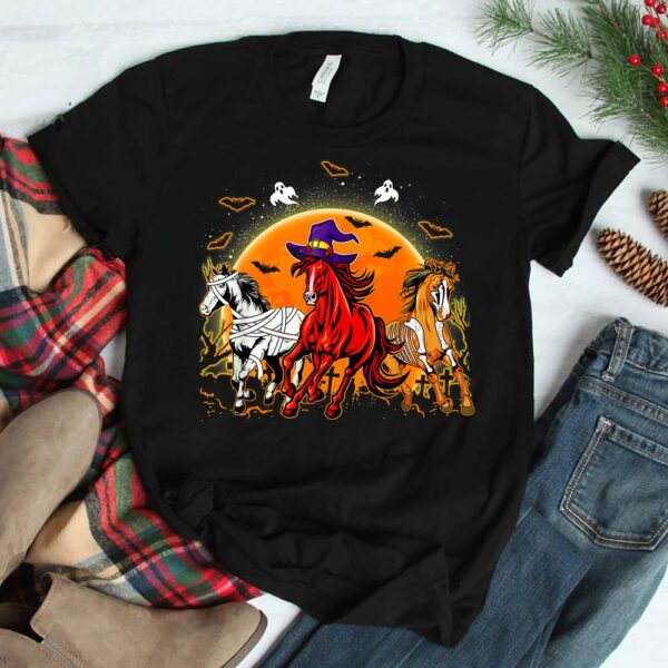 horse mummy witch pumpkin halloween horror shirt 2