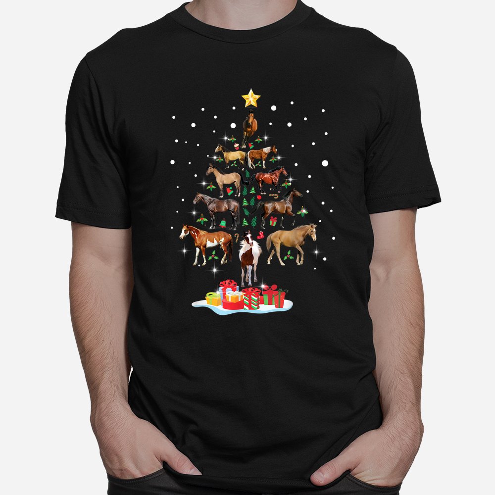 Horse Tree Christmas Horses Xmas Shirt Horse Tree Christmas Horses Xmas Shirt