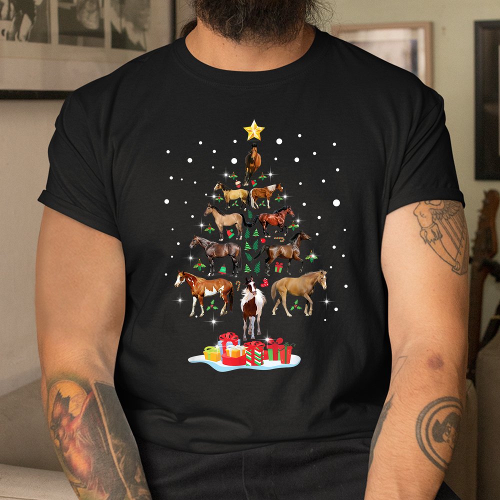 Horse Tree Christmas Horses Xmas Shirt Horse Tree Christmas Horses Xmas Shirt