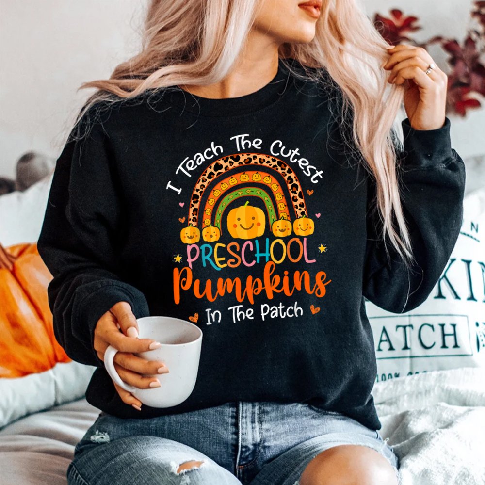 I Teach The Cutest Preschool Pumpkin Teacher Halloween Shirt I Teach The Cutest Preschool Pumpkin Teacher Halloween Shirt