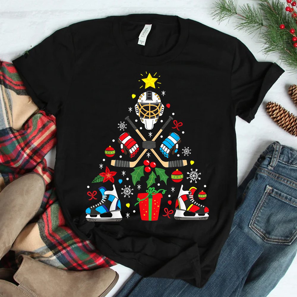 Ice Hockey Christmas Ornament Tree Funny Shirt Ice Hockey Christmas Ornament Tree Funny Shirt