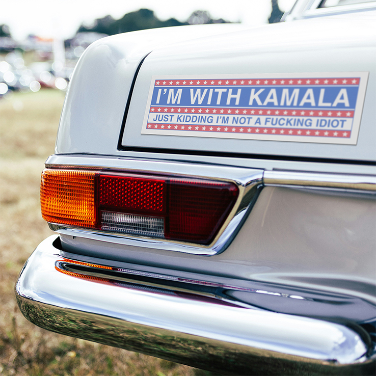 I’m With Kamala Just Kidding Car Magnet I’m With Kamala Just Kidding Car Magnet