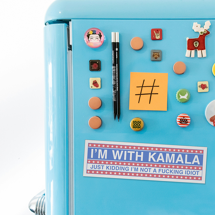 I’m With Kamala Just Kidding Car Magnet I’m With Kamala Just Kidding Car Magnet