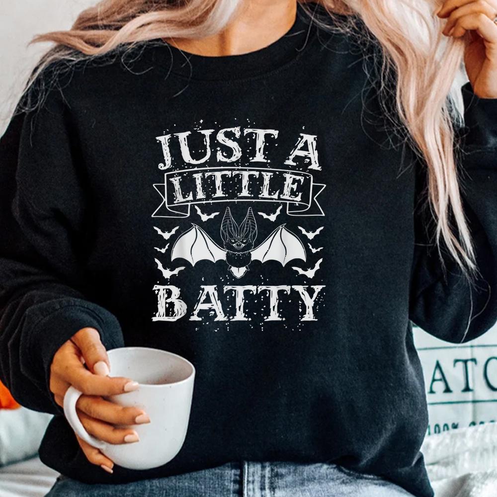Just A Little Batty Scary Bat Lover Spooky Halloween Shirt Just A Little Batty Scary Bat Lover Spooky Halloween Shirt