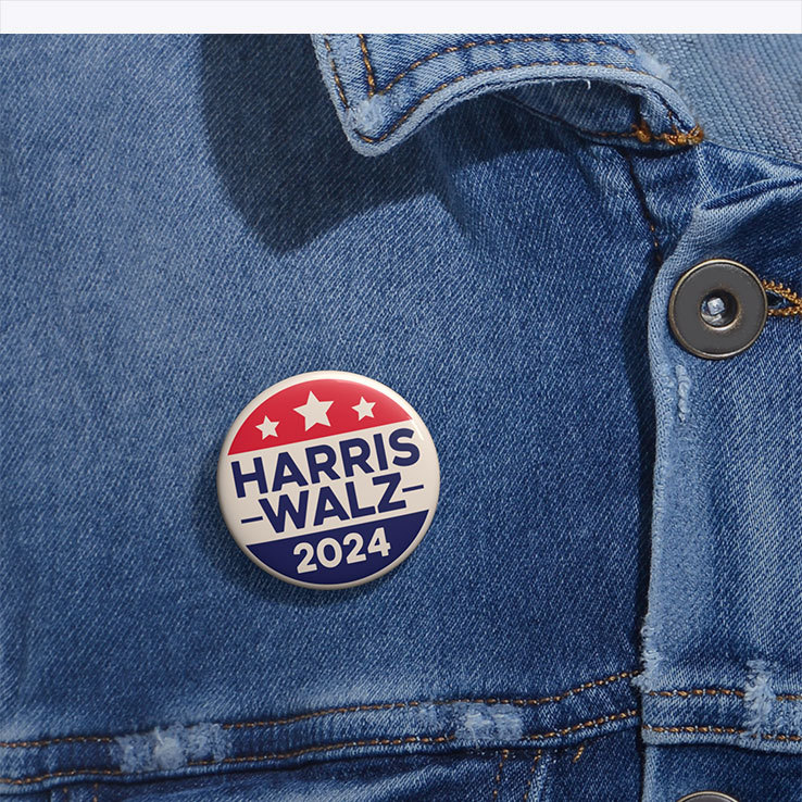 Kamala Harris Tim Walz 2024 Custom Pin Button Kamala Harris Tim Walz 2024 Custom Pin Button