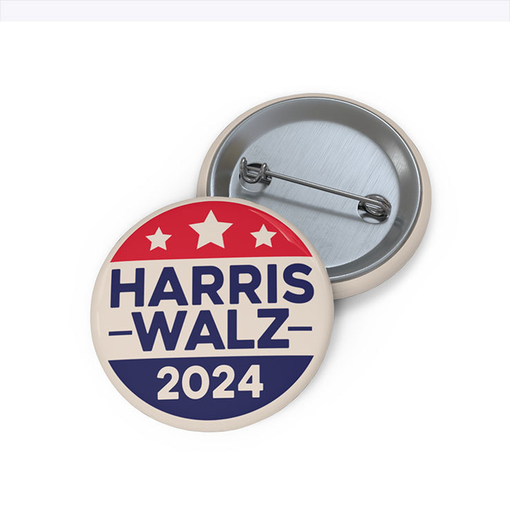 Kamala Harris Tim Walz 2024 Custom Pin Button Kamala Harris Tim Walz 2024 Custom Pin Button