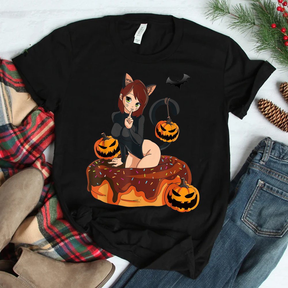 Kawaii Anime Halloween Black Cat Shirt Kawaii Anime Halloween Black Cat Shirt