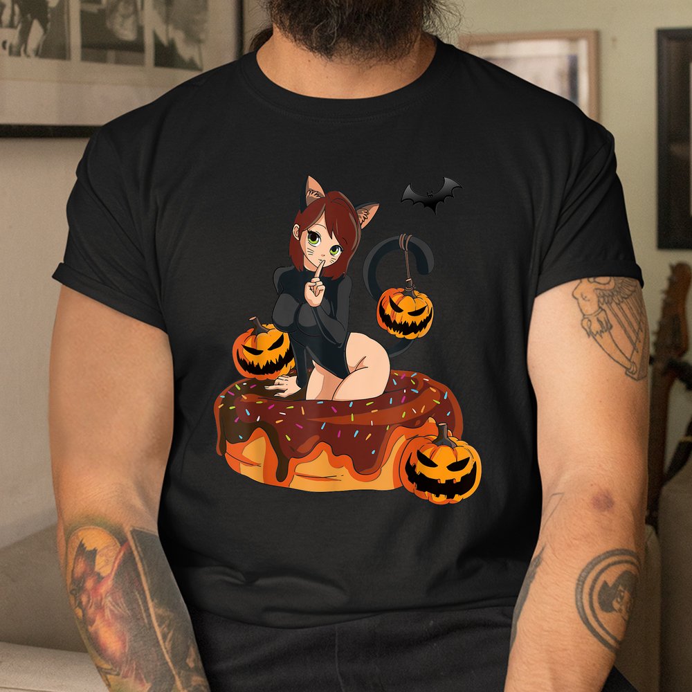 Kawaii Anime Halloween Black Cat Shirt Kawaii Anime Halloween Black Cat Shirt