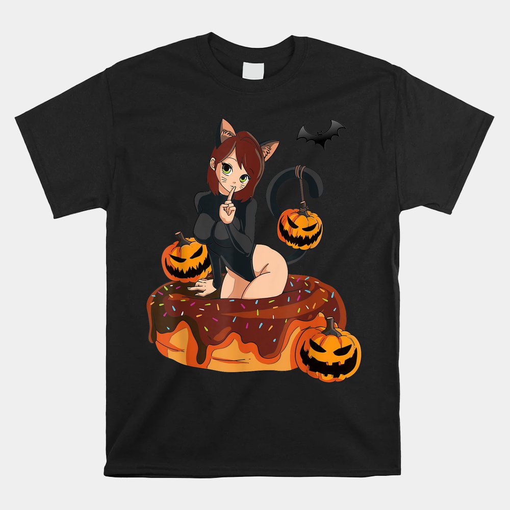 Kawaii Anime Halloween Black Cat Shirt Kawaii Anime Halloween Black Cat Shirt