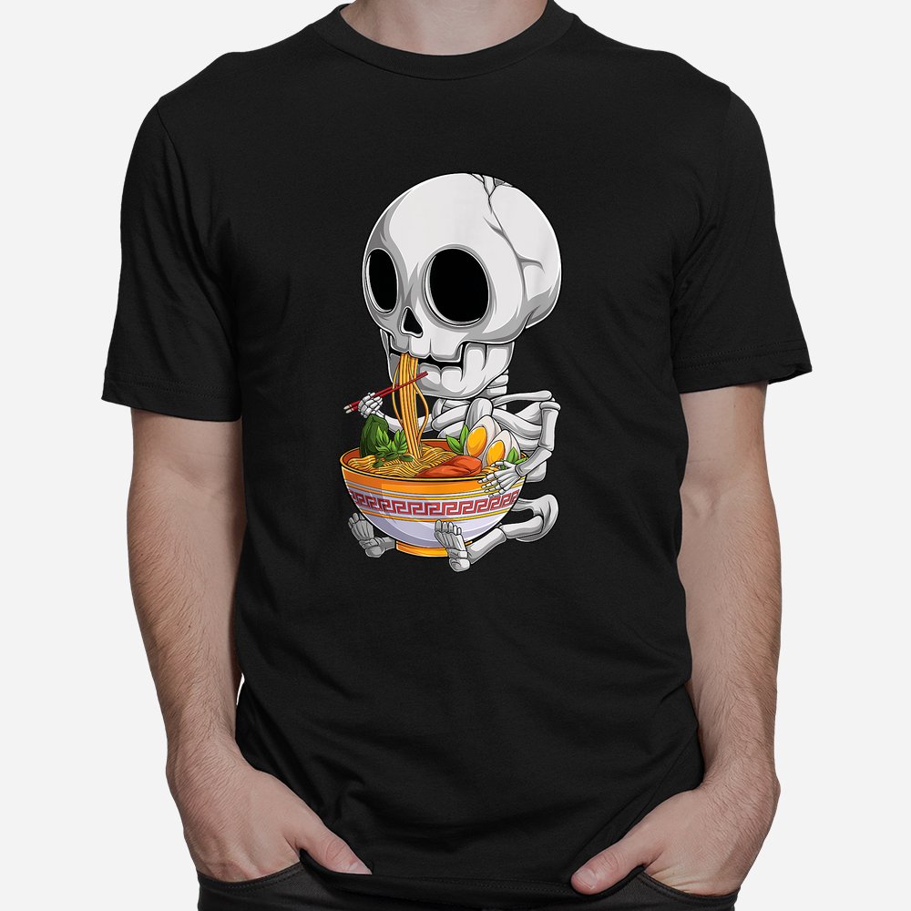 Kawaii Japanese Anime Skeleton Halloween Ramen Shirt 10 kawaii japanese anime skeleton halloween ramen shirt 1 1