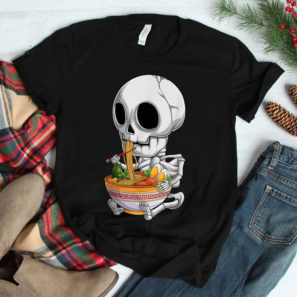 Kawaii Japanese Anime Skeleton Halloween Ramen Shirt Kawaii Japanese Anime Skeleton Halloween Ramen Shirt