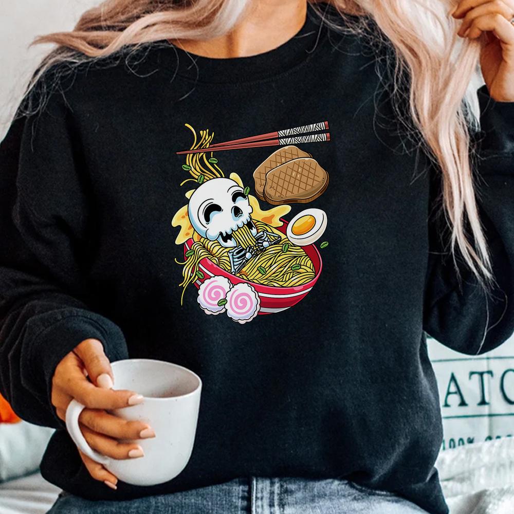 Kawaii Skeleton Ramen Noodles Japanese Food Halloween Shirt Kawaii Skeleton Ramen Noodles Japanese Food Halloween Shirt