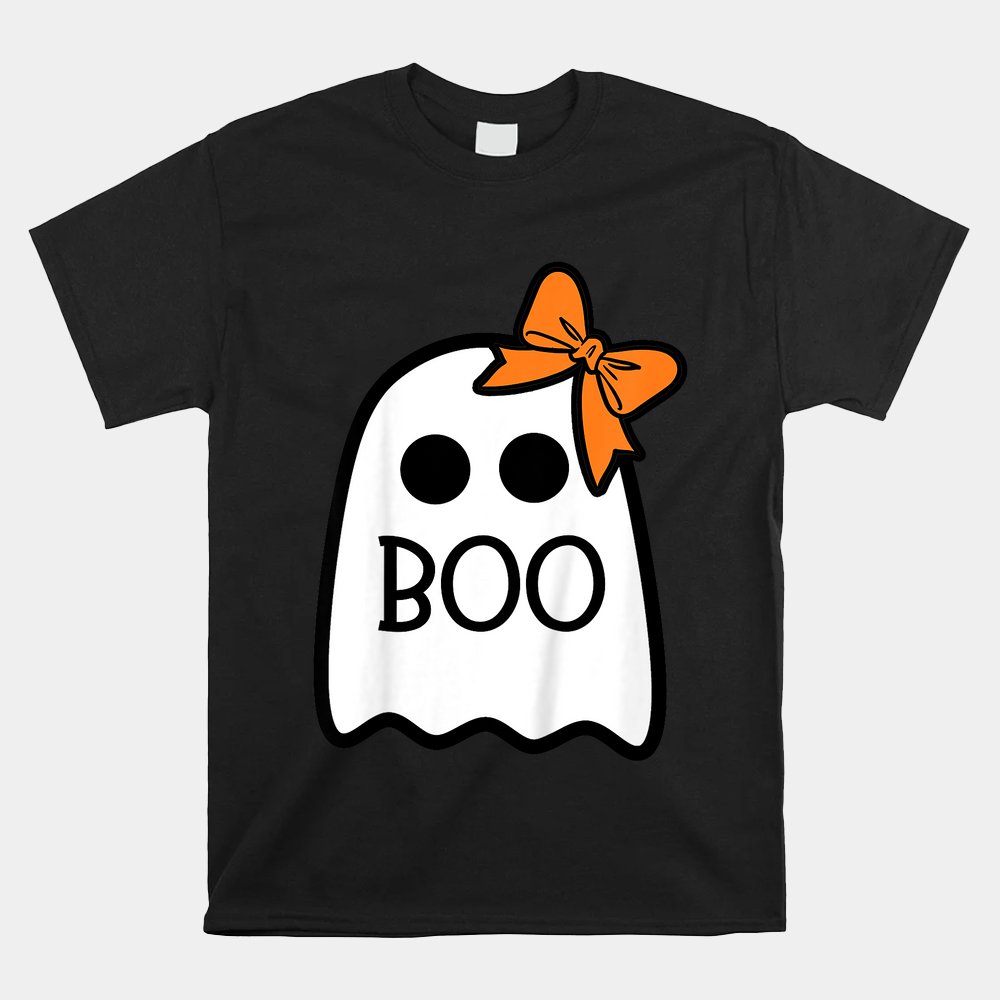 Kids Boo With Bow For Toddler Girl Ghost Halloween Shirt Kids Boo With Bow For Toddler Girl Ghost Halloween Shirt