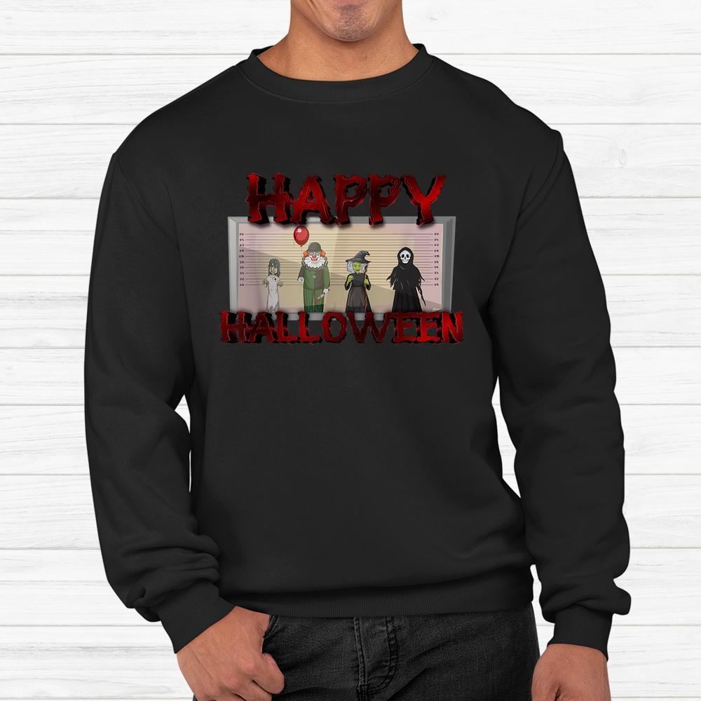 Killers Murderer Police Mugshot Happy Halloween Shirt Killers Murderer Police Mugshot Happy Halloween Shirt