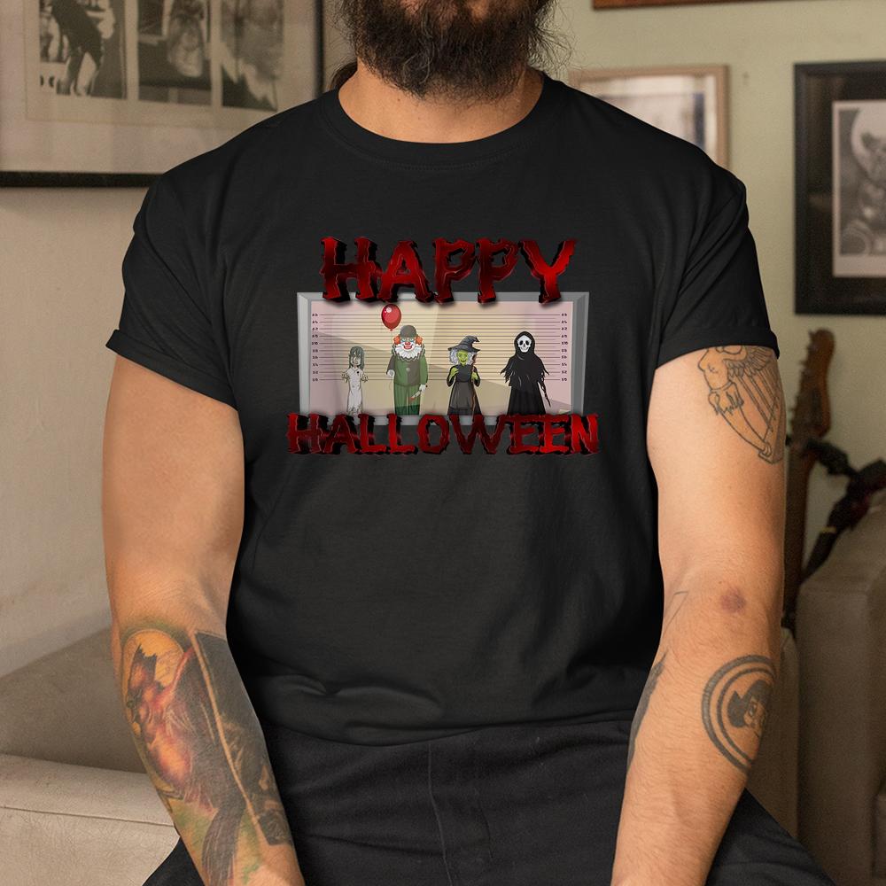 Killers Murderer Police Mugshot Happy Halloween Shirt Killers Murderer Police Mugshot Happy Halloween Shirt