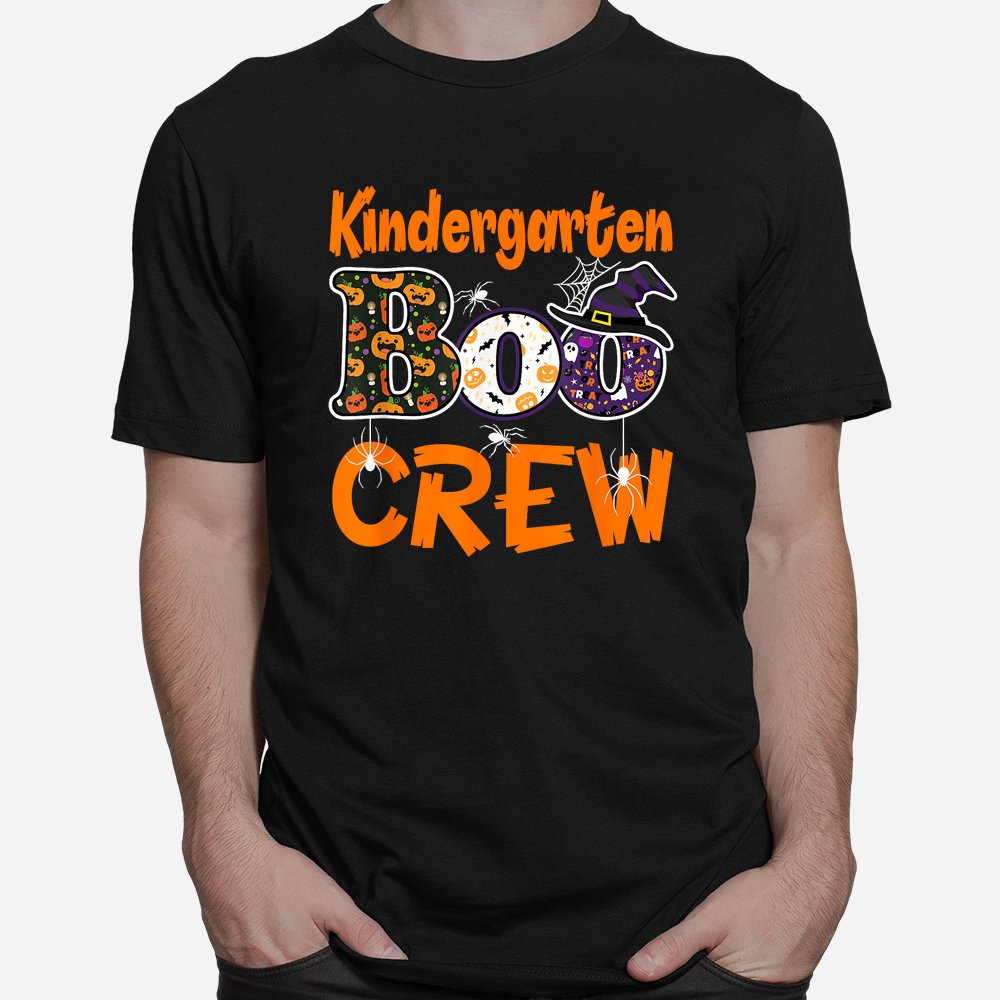 Kindergarten Boo Crew Teachers Students Halloween Shirt 10 kindergarten boo crew teachers students halloween shirt 1 1