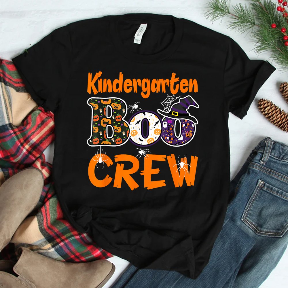 Kindergarten Boo Crew Teachers Students Halloween Shirt Kindergarten Boo Crew Teachers Students Halloween Shirt