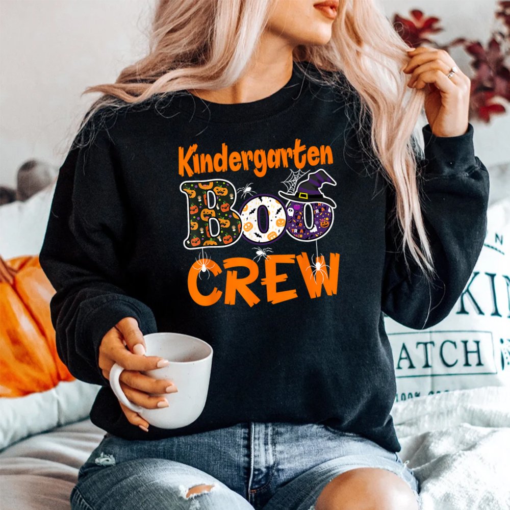 Kindergarten Boo Crew Teachers Students Halloween Shirt Kindergarten Boo Crew Teachers Students Halloween Shirt