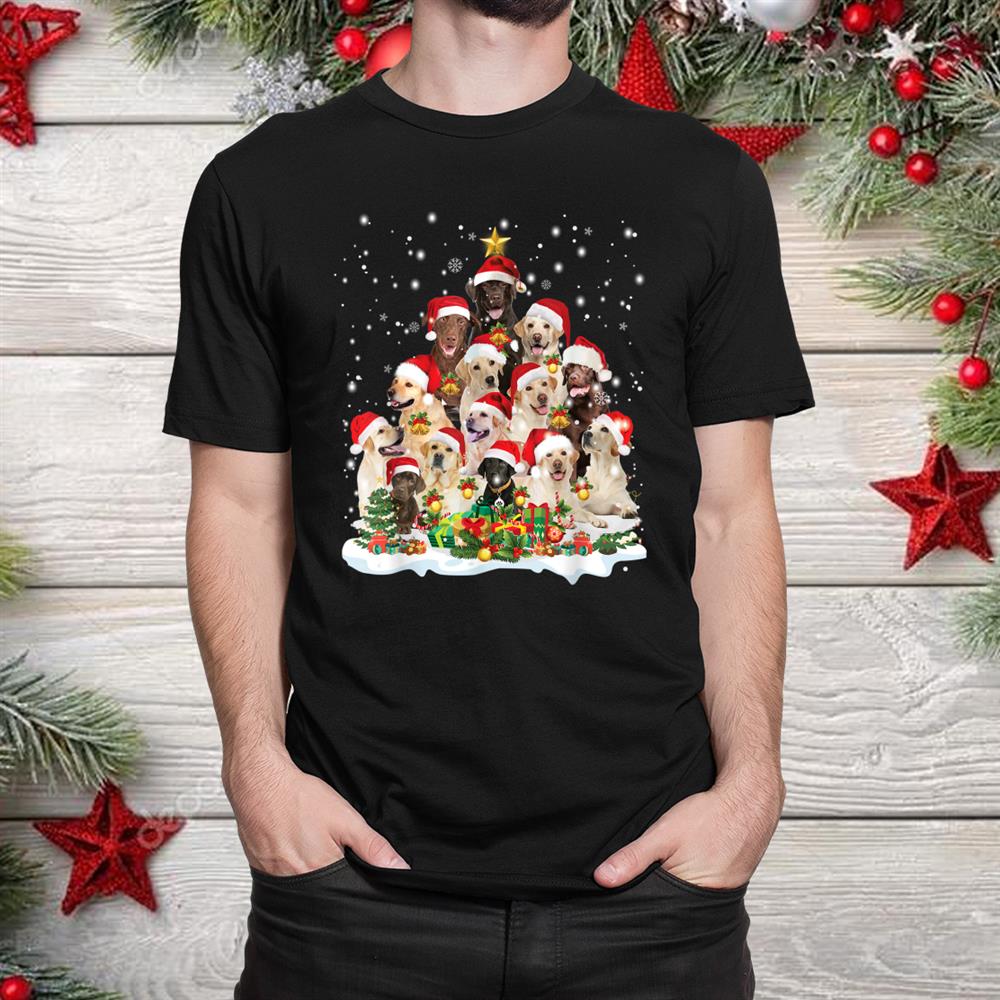 Labrador Retriever Tree Lights Santa Hat Pajama Dog Lover Christmas Shirt Labrador Retriever Tree Lights Santa Hat Pajama Dog Lover Christmas Shirt