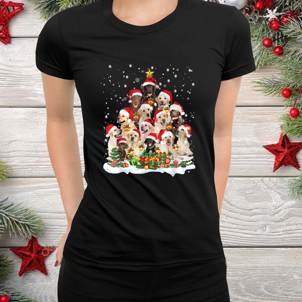 Labrador Retriever Tree Lights Santa Hat Pajama Dog Lover Christmas Shirt Labrador Retriever Tree Lights Santa Hat Pajama Dog Lover Christmas Shirt