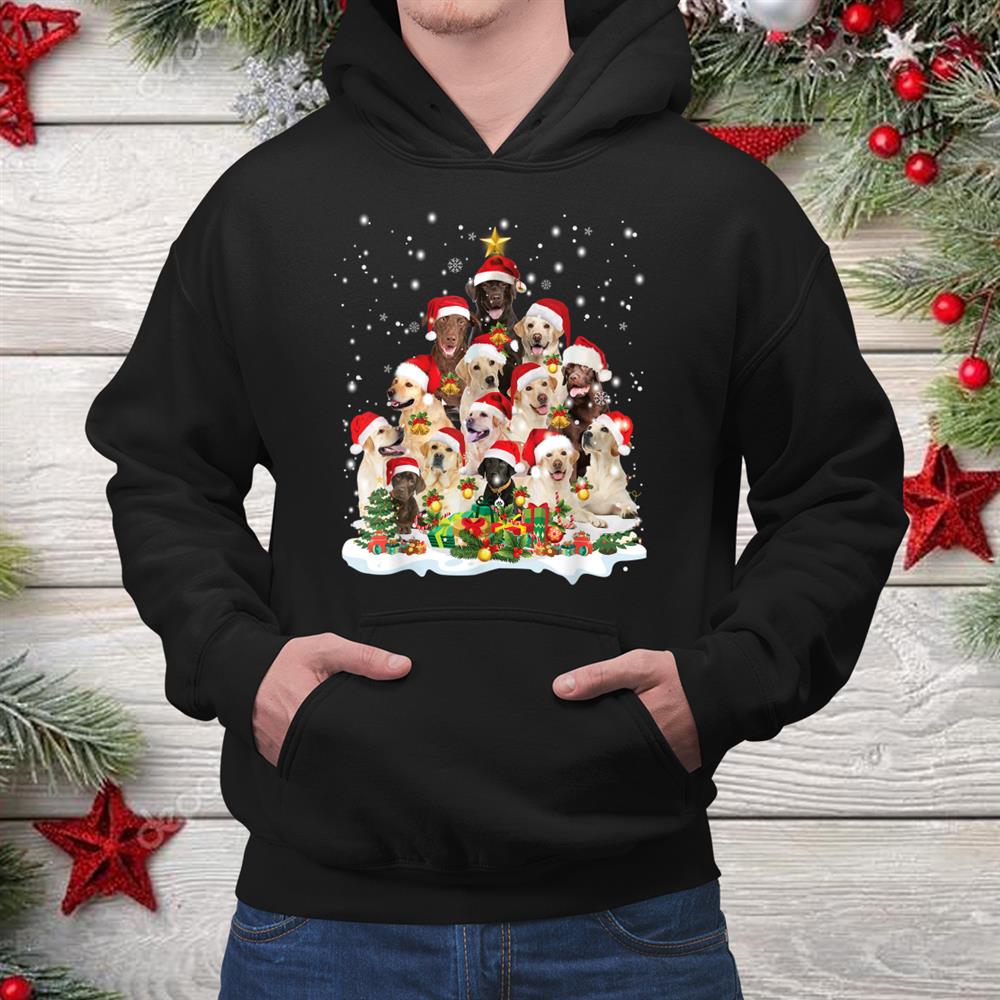 Labrador Retriever Tree Lights Santa Hat Pajama Dog Lover Christmas Shirt Labrador Retriever Tree Lights Santa Hat Pajama Dog Lover Christmas Shirt