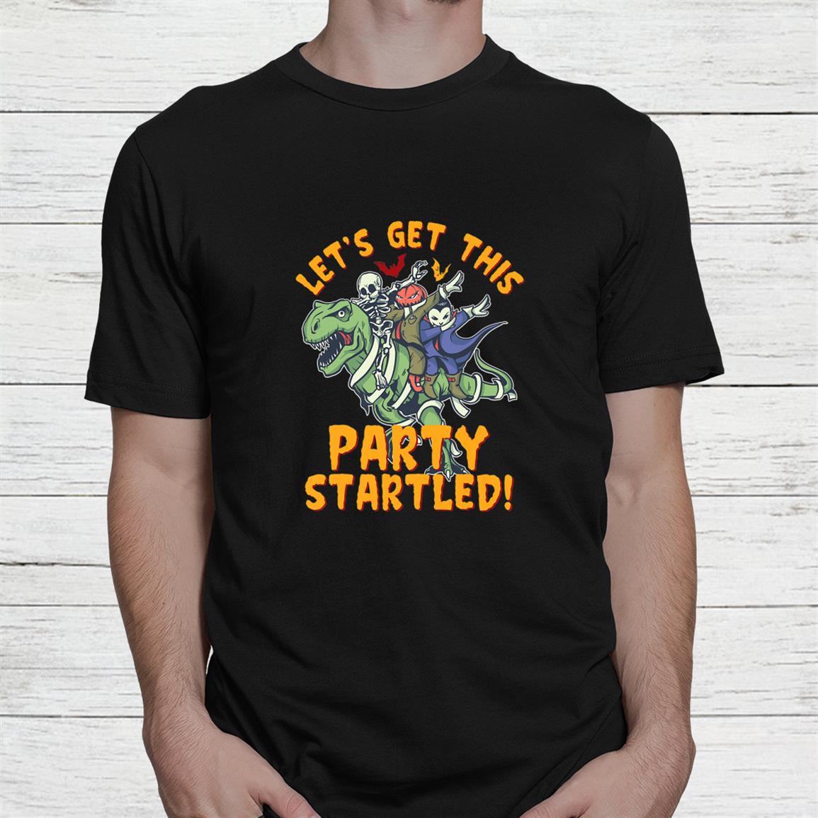 Let’s Get This Party Startled Funny T Rex Halloween Dabbing Shirt Let’s Get This Party Startled Funny T Rex Halloween Dabbing Shirt