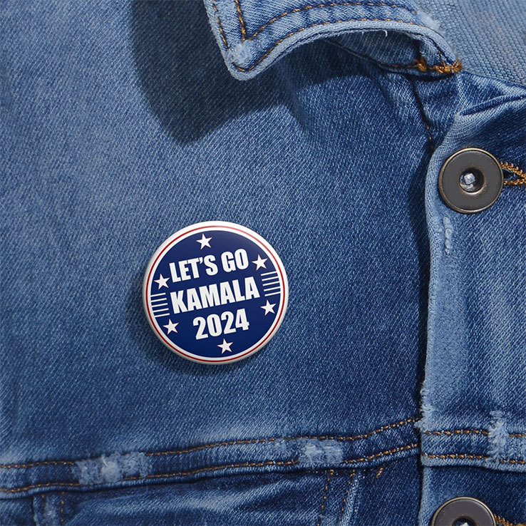 Let’s Go Kamala Harris 2024 Custom Pin Button Let’s Go Kamala Harris 2024 Custom Pin Button