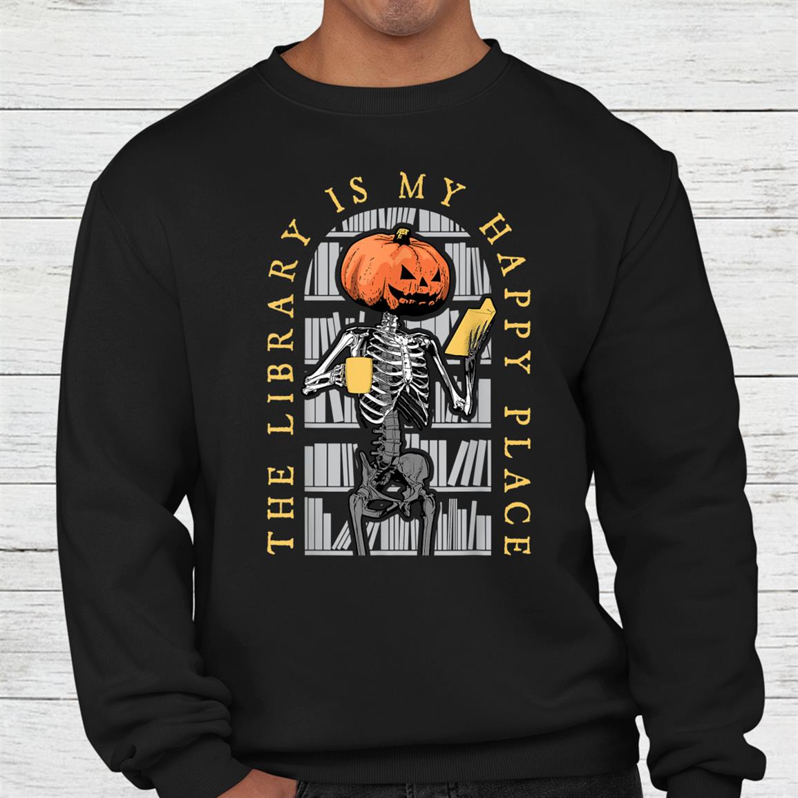 Librarian Halloween The Library Is My Happy Place Pumpkin Shirt Librarian Halloween The Library Is My Happy Place Pumpkin Shirt