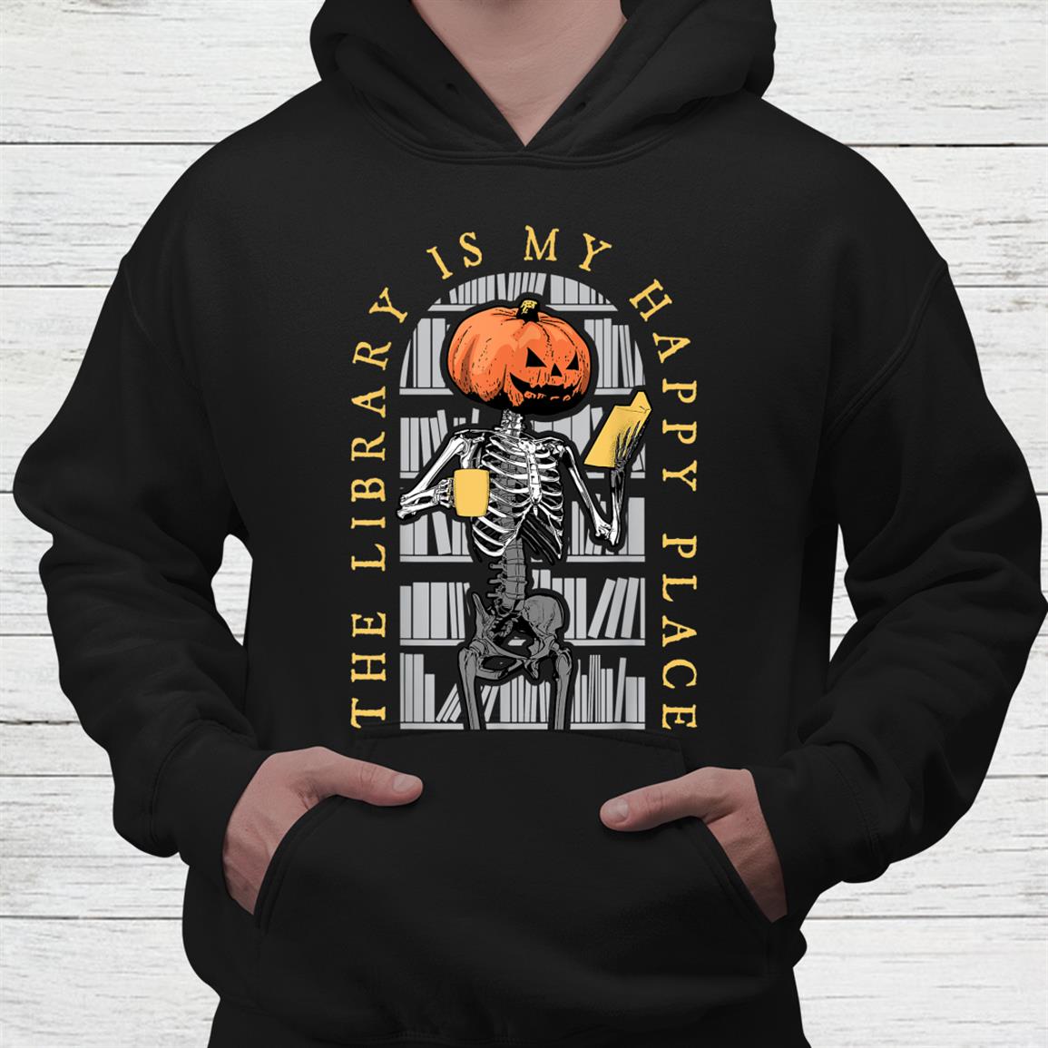 Librarian Halloween The Library Is My Happy Place Pumpkin Shirt Librarian Halloween The Library Is My Happy Place Pumpkin Shirt