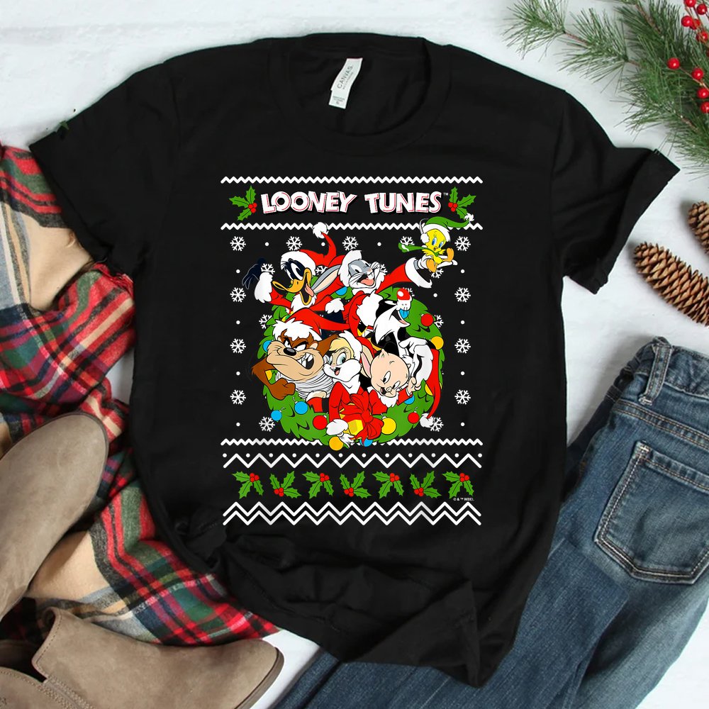 Looney Tunes Looney Christmas Ugly Christmas Shirt Looney Tunes Looney Christmas Ugly Christmas Shirt