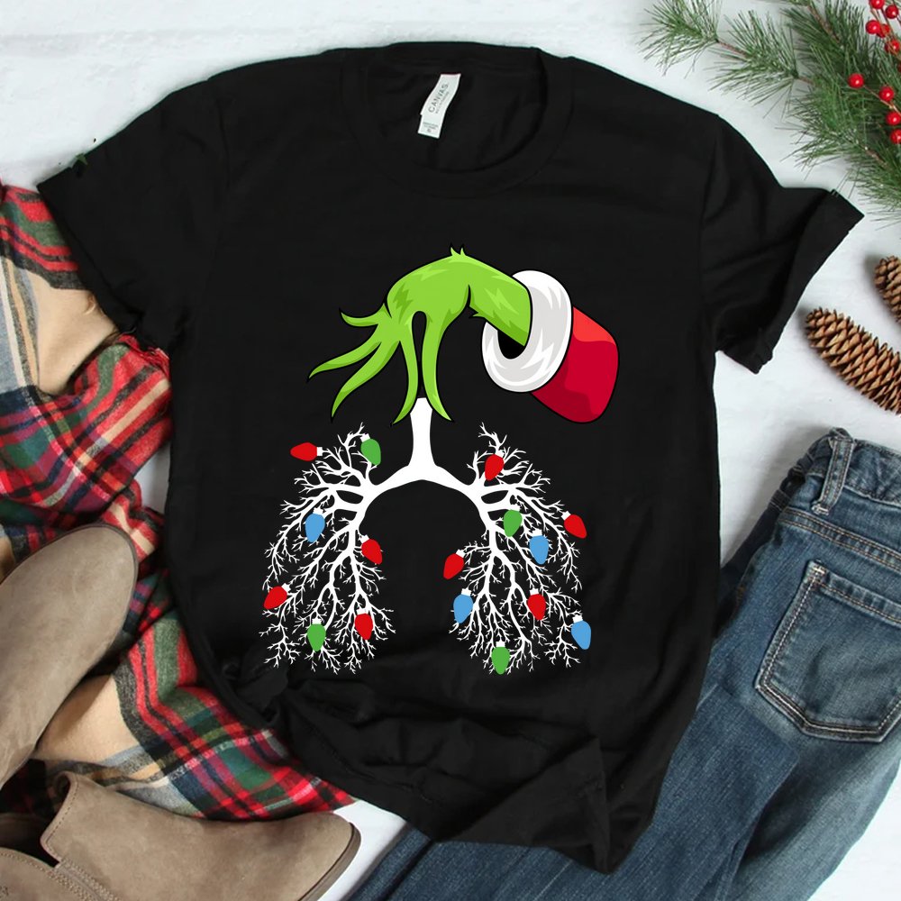 Lung Christmas Lights Respiratory Therapist RT Nurse Xmas Shirt Lung Christmas Lights Respiratory Therapist RT Nurse Xmas Shirt