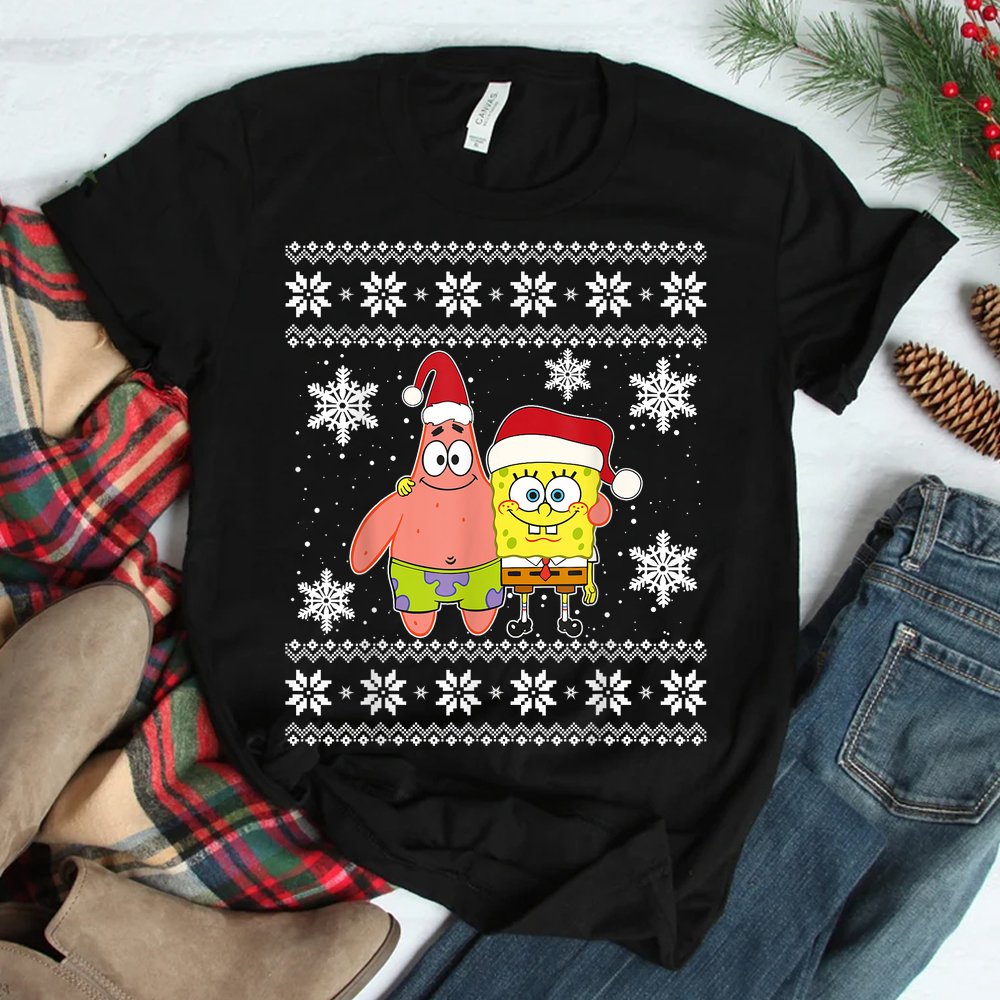 Mademark X SpongeBob SquarePants – Spongebob And Patrick Best Friends Christmas T-Shirt Mademark X SpongeBob SquarePants – Spongebob And Patrick Best Friends Christmas T-Shirt