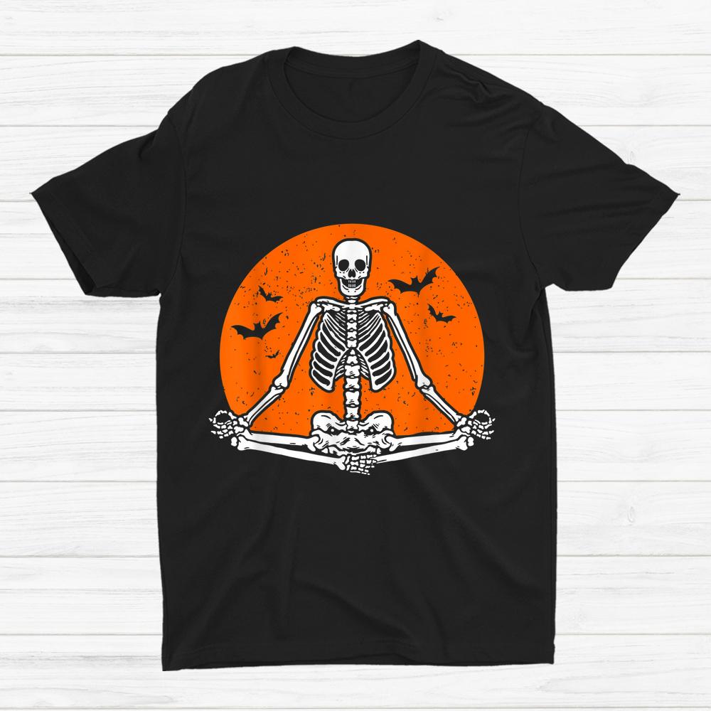 Meditating Skeleton Lotus Yoga Zen Balance Halloween Shirt Meditating Skeleton Lotus Yoga Zen Balance Halloween Shirt