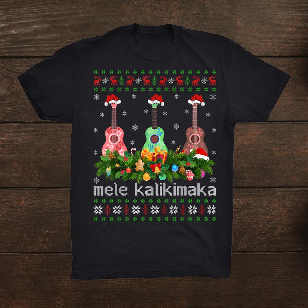 Mele Kalikimaka Ukulele Guitar Ugly Ukulele Christmas Shirt Mele Kalikimaka Ukulele Guitar Ugly Ukulele Christmas Shirt