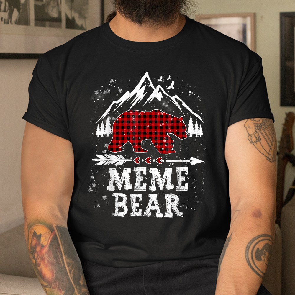 Meme Bear Shirt Christmas Pajama Red Plaid Buffalo Family Shirt Meme Bear Shirt Christmas Pajama Red Plaid Buffalo Family Shirt