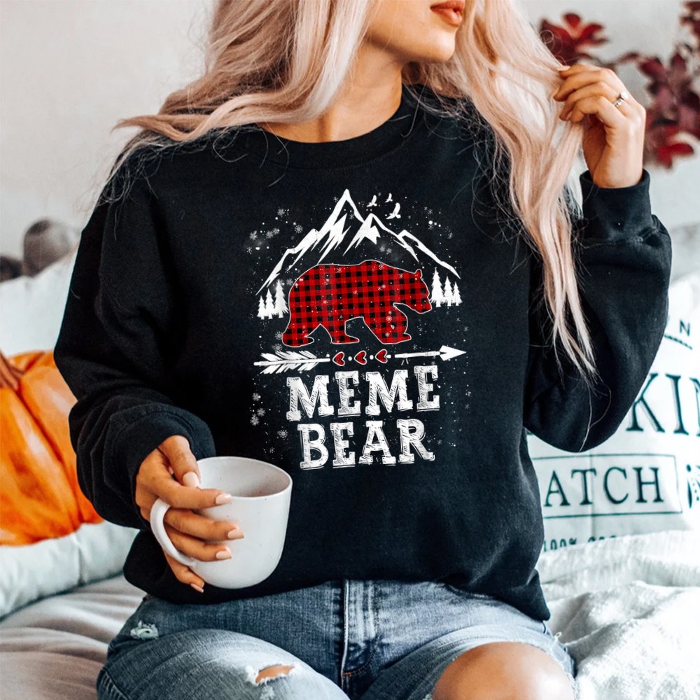 Meme Bear Shirt Christmas Pajama Red Plaid Buffalo Family Shirt Meme Bear Shirt Christmas Pajama Red Plaid Buffalo Family Shirt