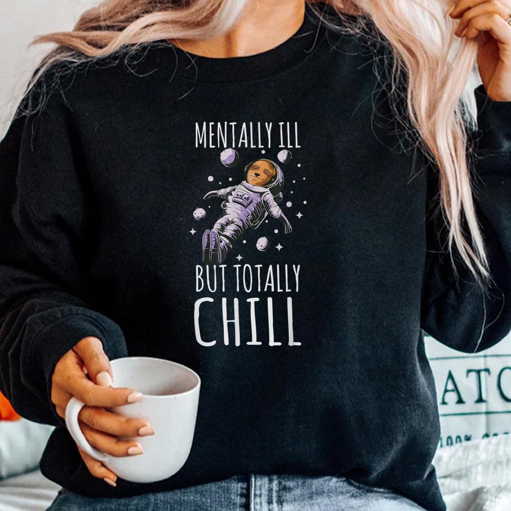 Mentally Ill But Totally Chill Halloween Skeleton Beer Sloth Shirt Mentally Ill But Totally Chill Halloween Skeleton Beer Sloth Shirt