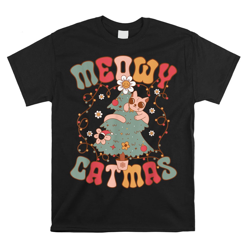 Meowy Catmas Groovy Christmas Shirt Meowy Catmas Groovy Christmas Shirt