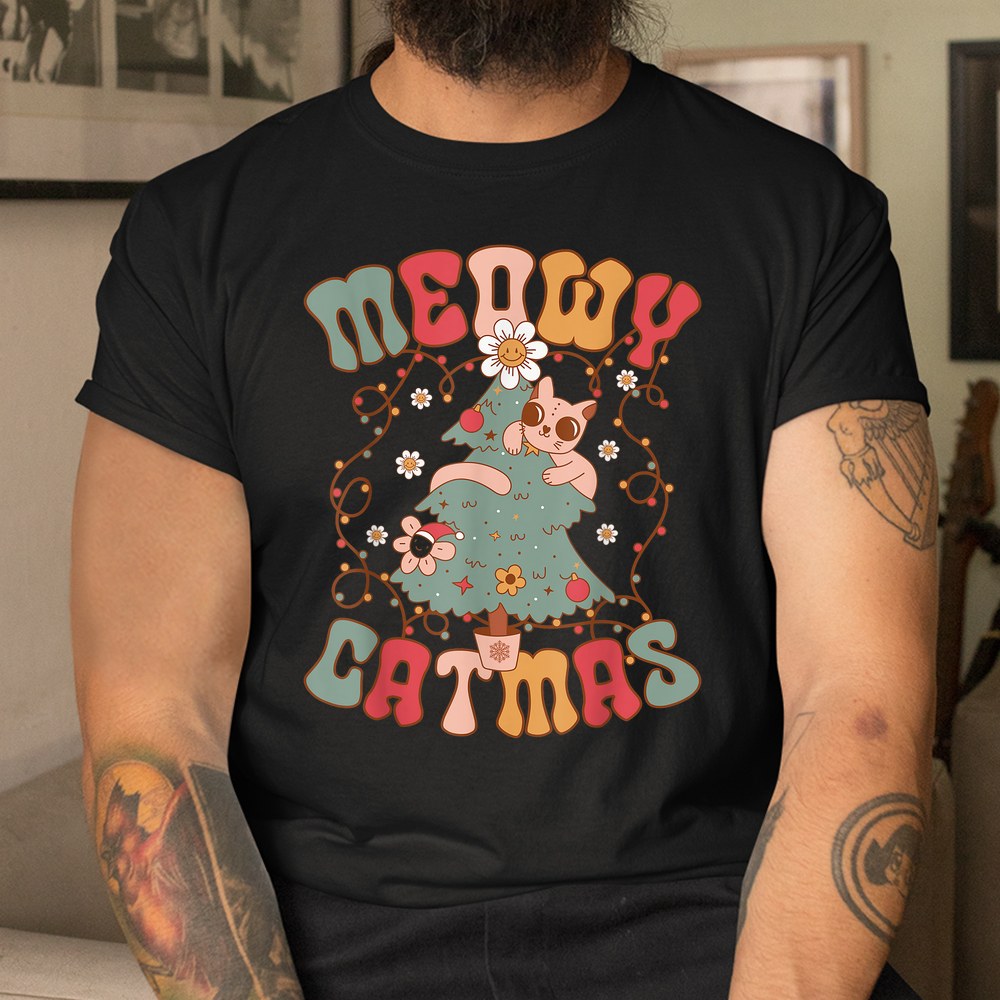 Meowy Catmas Groovy Christmas Shirt Meowy Catmas Groovy Christmas Shirt
