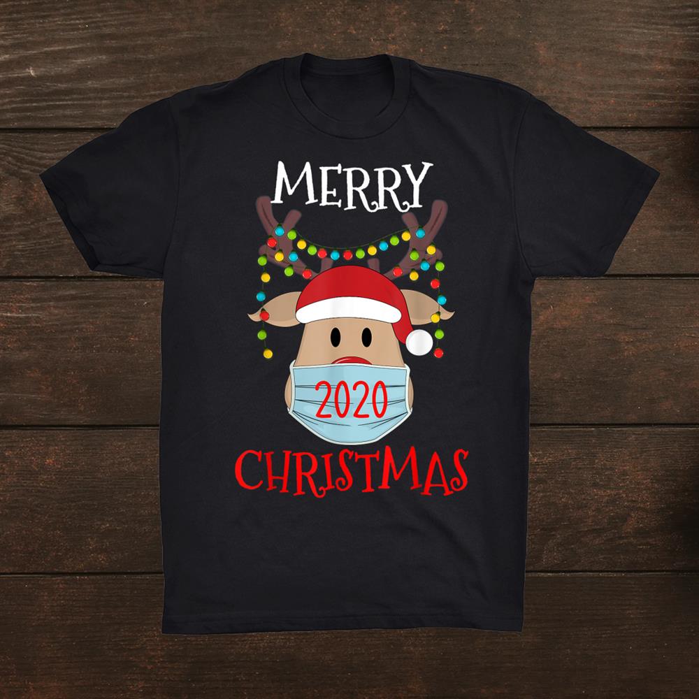 Merry Christmas Rudolph Reindeer In Mask Holiday Shirt Merry Christmas Rudolph Reindeer In Mask Holiday Shirt